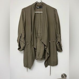 Zara cardigan blazer in army green